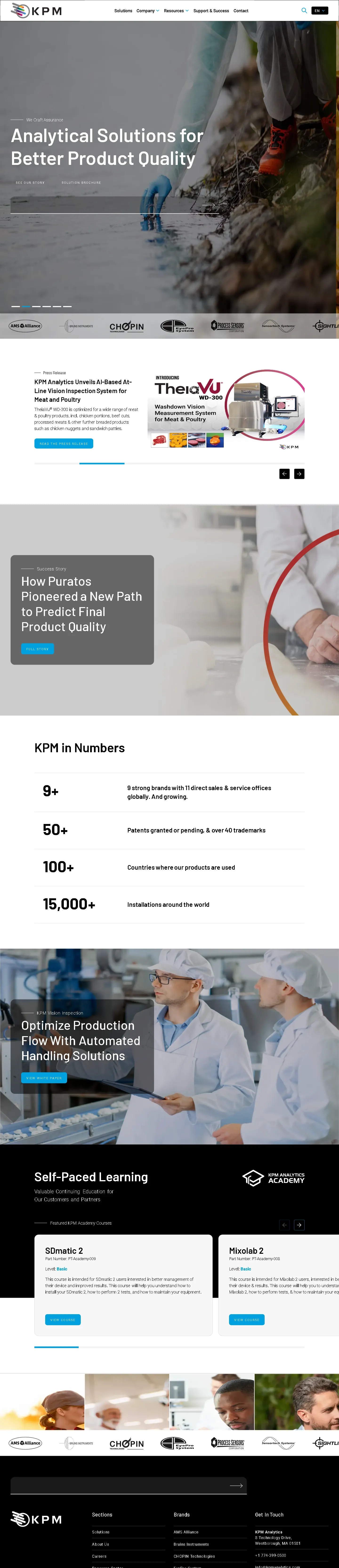 Full KPM Analytics homepage in October 2024